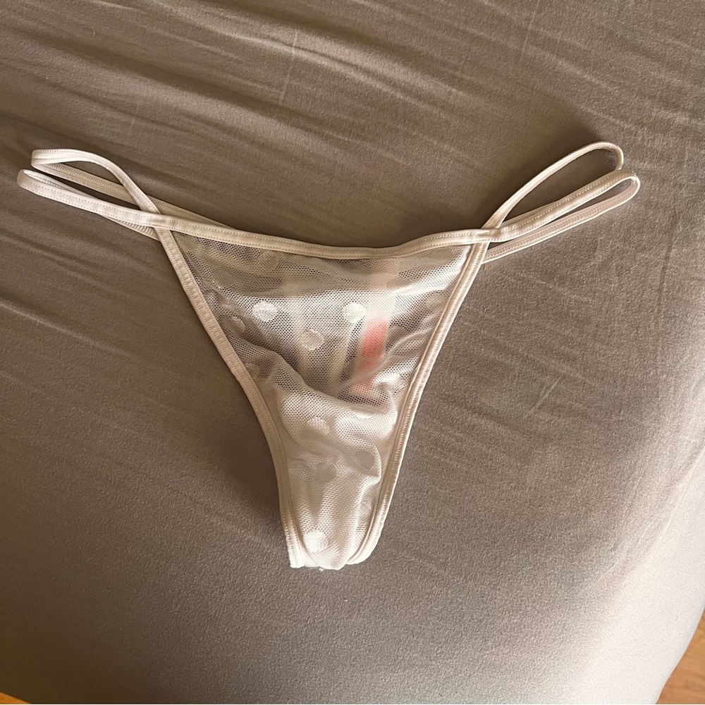 White polka dot cotton Victoria’s Secret G String